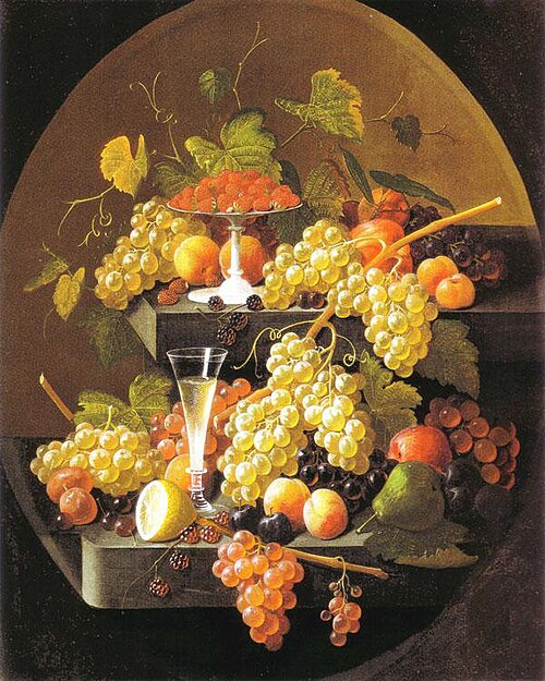 Fruit and Wine Glass, 1862, Severin Roesen