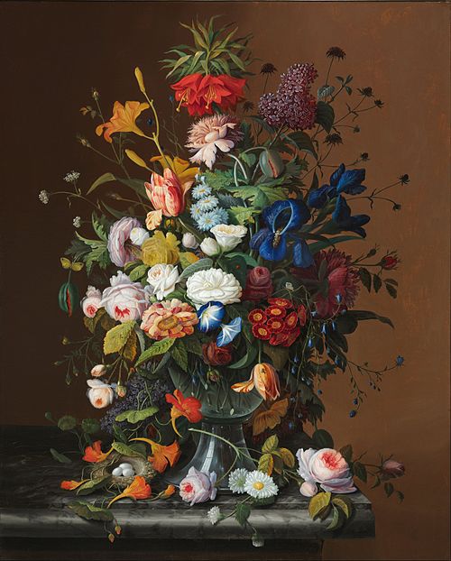 Flower Still Life with Bird's Nest, 1853, Severin Roesen