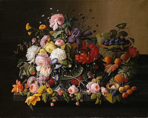 Still Life: Flowers and Fruit, 1850, Severin Roesen