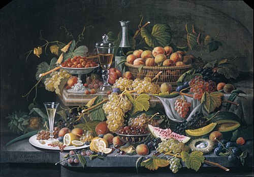 Still Life: Fruit, 1855, Severin Roesen