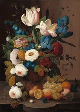Still Life, Flowers, and Fruit, 1848, Severin Roesen