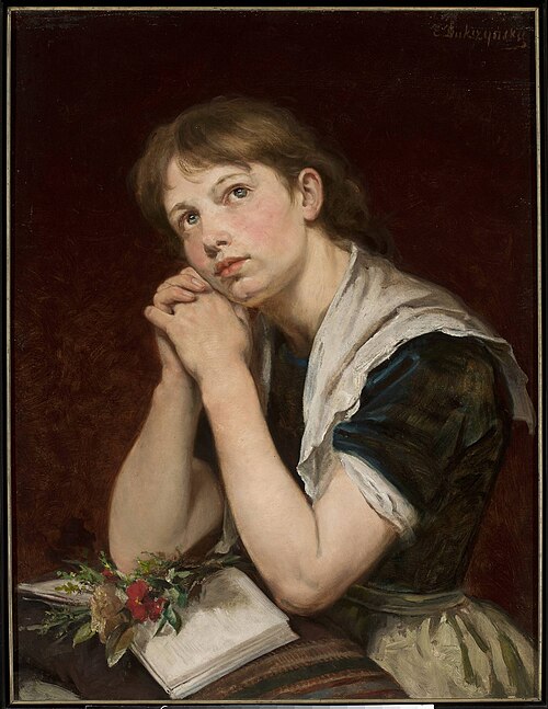 Girl with a book, 1882, Emilia Dukszyńska-Dukszta