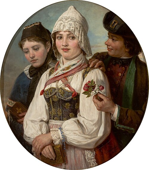 Two rivals for the rose of a forester, 1884, Emilia Dukszyńska-Dukszta