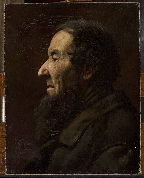 Male portrait in profile, study, 1883, Jan Kauzik