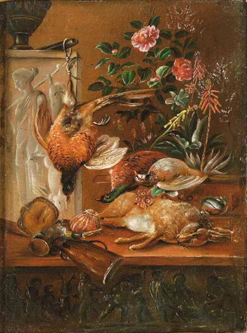 Still life with hunting symbols., 1812, Claudius Ditlev Fritzsch