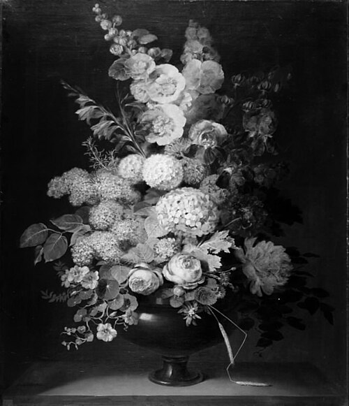 En vase med blomster, 1810, Claudius Ditlev Fritzsch