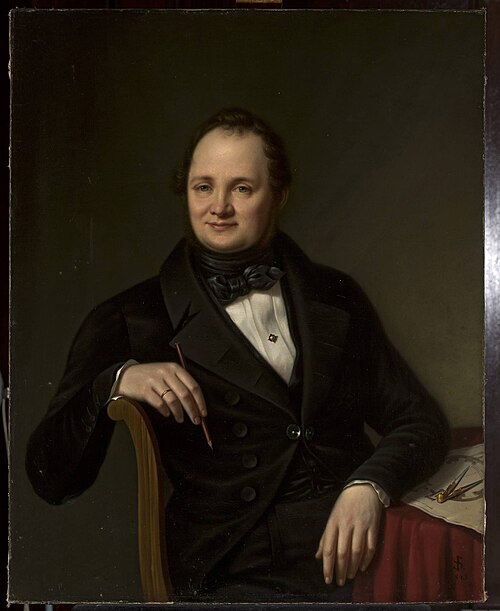 Portrait of Andrzej Gołoński, architect, 1845, Jan Sikorski