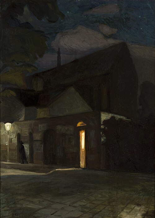 The Domincan Church in Krakow at Night, 1902, Henryk Szczyglinski