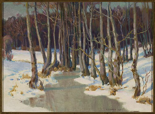 Forest stream in winter, 1917, Teodor Ziomek