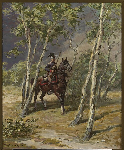 Uhlan on horseback, 1950, Stanisław Bagieński