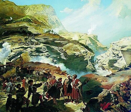 Battle of Akhatle between Russians and Circassians on May 8, 1841, 1841, Grigori Gagarine