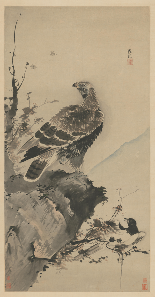 吕纪鹰鹊图轴, , Lü Ji