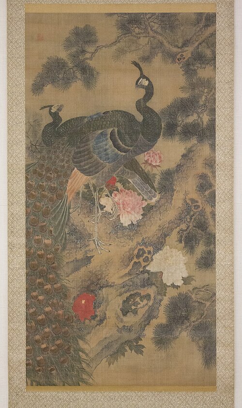 Peacocks, Pine Tree, and Peonies, 1849, Lü Ji