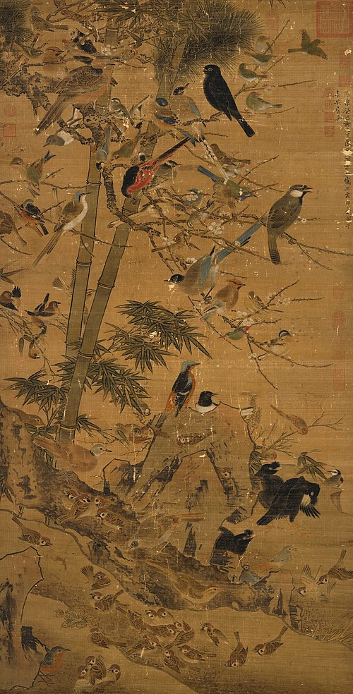 The "Three Friends" and a Hundred Birds, 1413, Bian Jingzhao