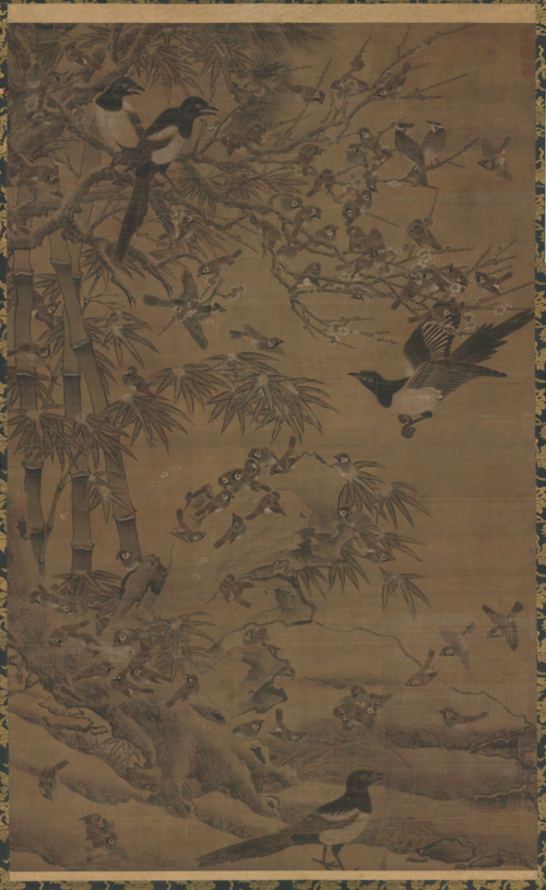 A Hundred Birds and the Three Friends, 1414, Bian Jingzhao