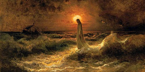 Christ Walking on Water, 1880, Julius von Klever