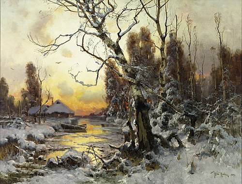 Talvemaastik ehapunas, 1898, Julius von Klever