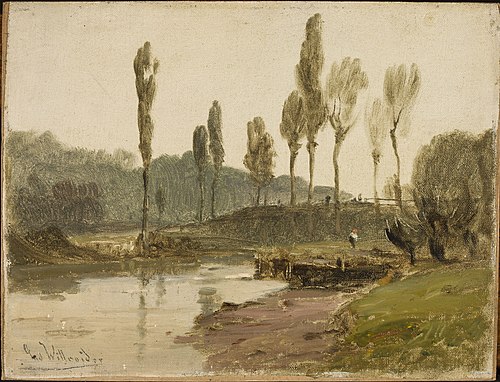 Forest landscape with water, , Ludwig Willroider