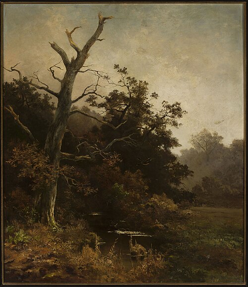 Withered tree on a river bank, 1875, Ludwig Willroider