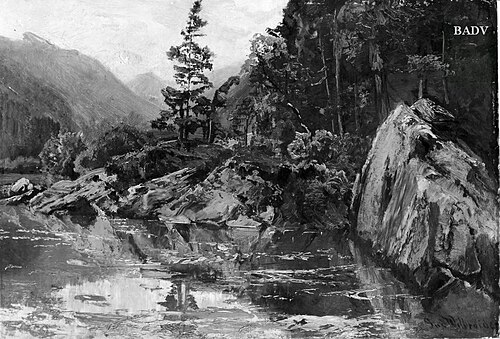 Tiroler Landschaft, 1870, Ludwig Willroider