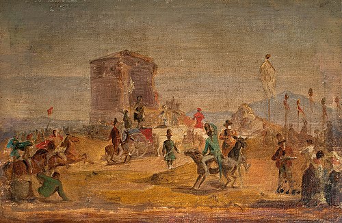 Cervara-Fest in der Campagna, 1841, Carl Steffeck
