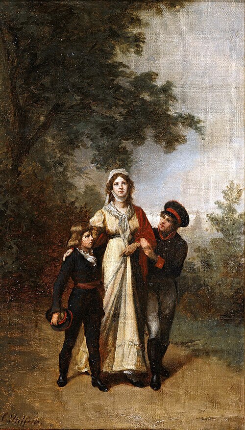 Queen Luise with her sons in the park of Luisenwahl, 1886, Carl Steffeck