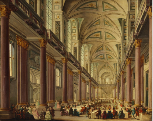 An Interior with a Banquet Taking Place, 1777, Matthias Schiffer