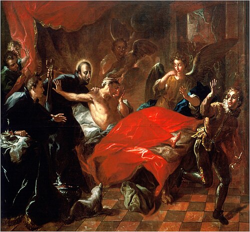 San Ignacio de Loyola atendiendo a un enfermo, 1662, Ignacio Raeth