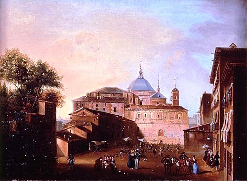 Plazuela de la Paja en Madrid, 1850, José María Avrial y Flores