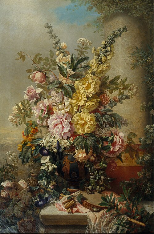 Large Vase with Flowers, 1870, Josep Mirabent i Gatell
