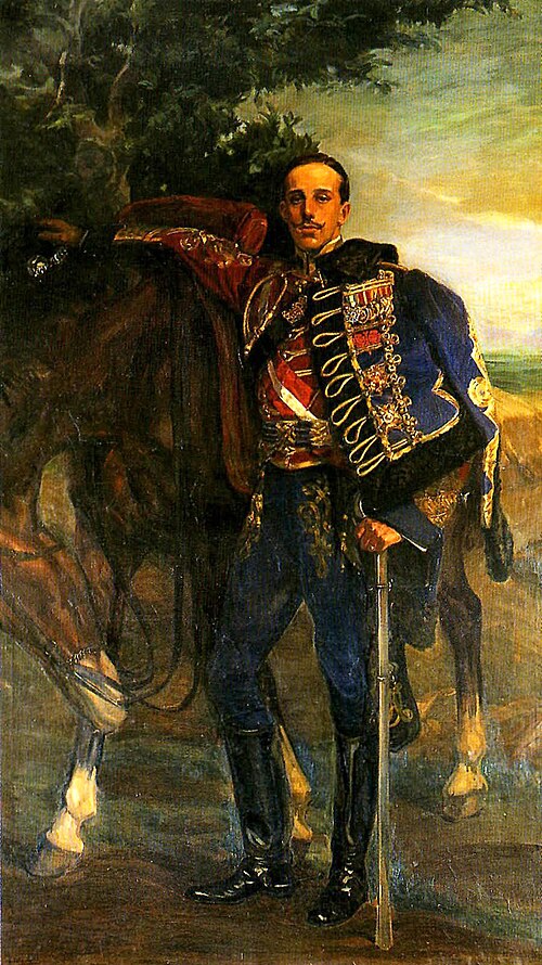 Alfonso XIII con uniforme de húsar de Pavía, , Josep Mongrell i Torrent