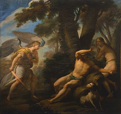 Adán y Eva expulsados del Paraíso, 1761, Luis González Velázquez