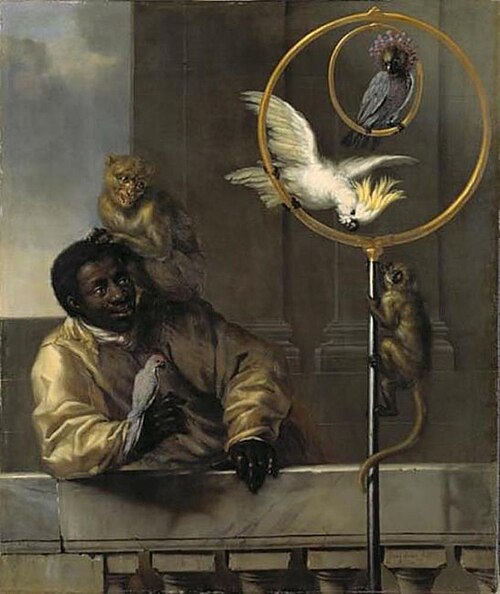 Boy with Parrots and Monkeys, 1670, David Klöcker Ehrenstrahl