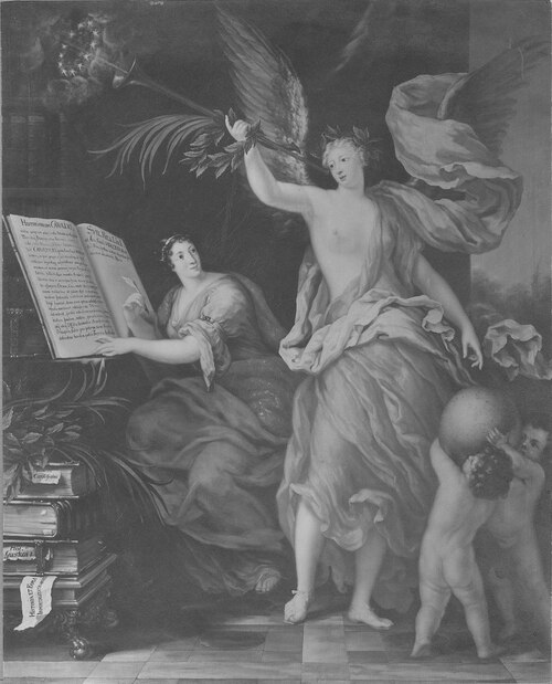 Ryktet och Historien förkunnar Karl XI:s bedrifter, 1673, David Klöcker Ehrenstrahl