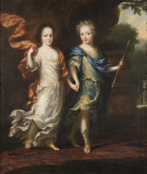 Karl XII, 1682-1718, konung av Sverige, pfalzgreve av Zweibrücken och Hedvig Sofia, 1681-1708, prins, 1687, David Klöcker Ehrenstrahl