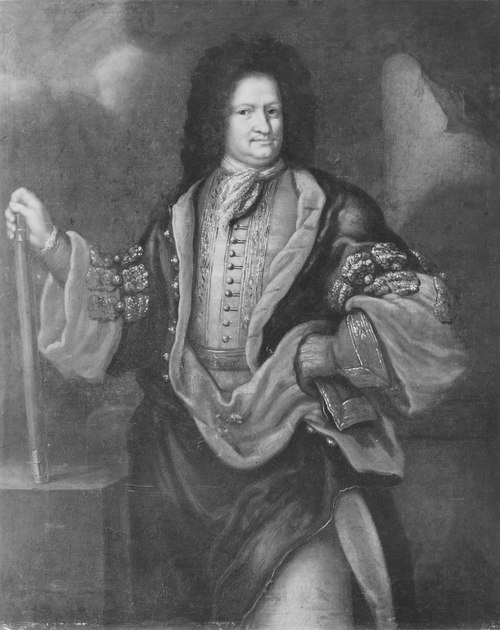 Hans Clerck (1639-1711), friherre, amiral, kungligt råd, landshövding, g.m. Anna Christina Bure, 1696, David Klöcker Ehrenstrahl