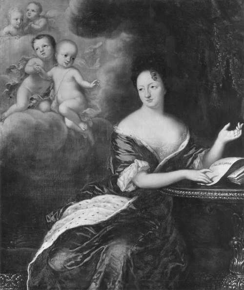 Ulrika Eleonora the Elder (1656-1693), Princess of Denmark, Queen of Sweden, and her four deceased s, 1687, David Klöcker Ehrenstrahl