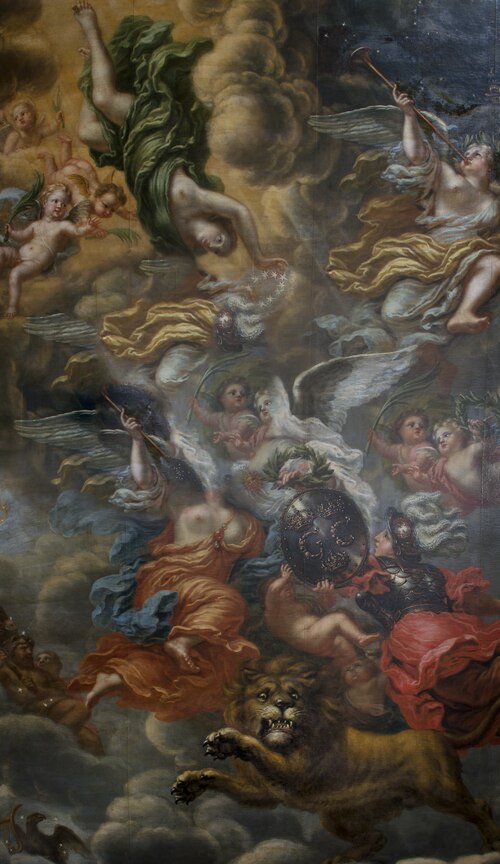 Allegori över svenska konungars berömliga bedrifter, 1693, David Klöcker Ehrenstrahl