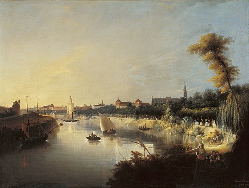 View of the River Guadalquivir, 1854, Manuel Barrón y Carrillo