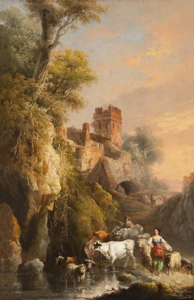 Atardecer, 1854, Manuel Barrón y Carrillo