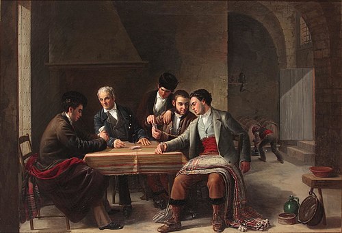La partida de cartas, 1858, Manuel Barrón y Carrillo