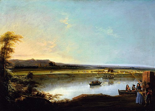 Crossing the River Guadalquivir, 1855, Manuel Barrón y Carrillo