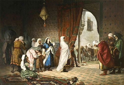 The Family of Boabdil leaving the Alhambra, 1880, Manuel Gómez Moreno y González