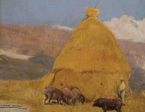 Landscape (Landscape with a hay stack), 1919, Mariano Barbasán Lagueruela