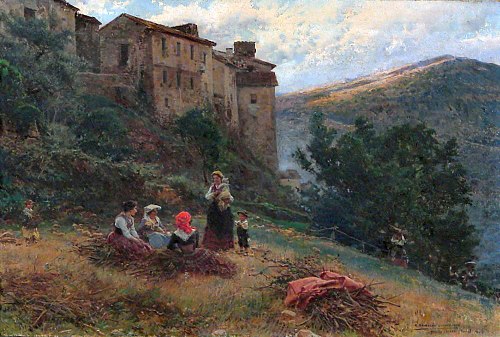 Paisagem e Camponesas de Antícoli, 1903, Mariano Barbasán Lagueruela