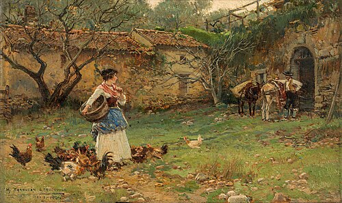 Meeting at the farm, 1904, Mariano Barbasán Lagueruela