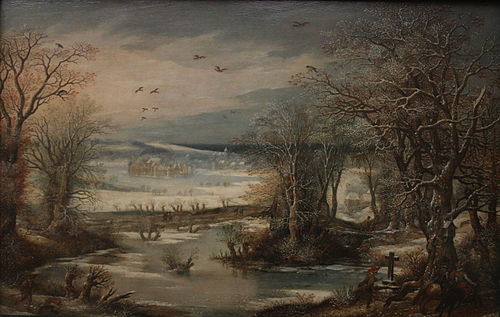 Paysage d'hiver avec vue sur le château de Tervueren, 1614, Denys van Alsloot