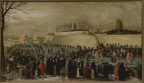 Winter masquerade with skaters, 1610, Denys van Alsloot