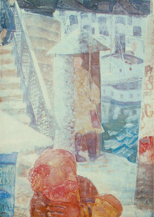 Bridge in Winter, 1933, Gyula Derkovits