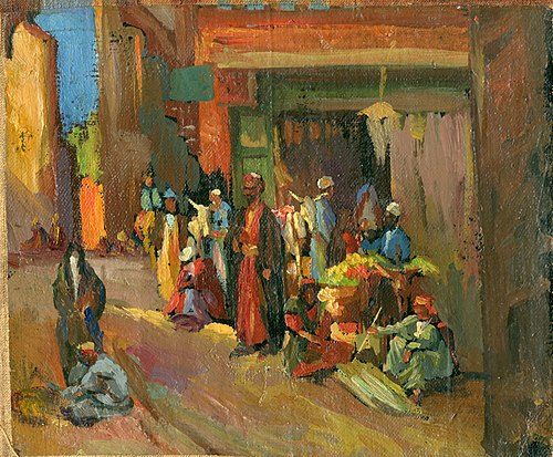 Mercat oriental. Roda al món i torna al Born, 1908, Oleguer Junyent